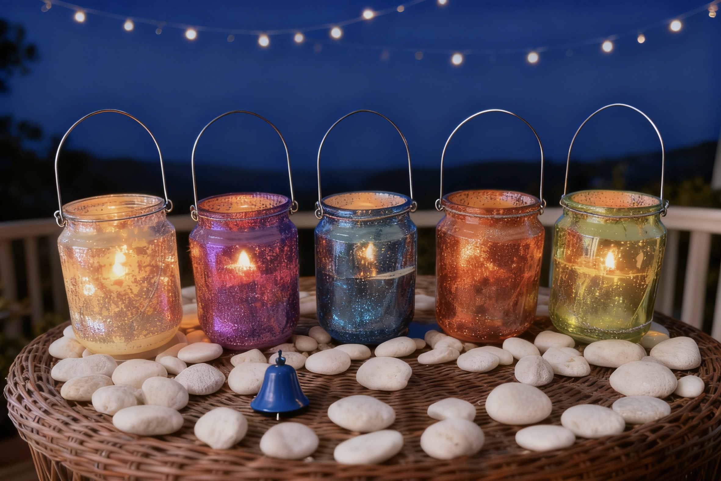 Mercury Glass Jar Candle with Metal Holder